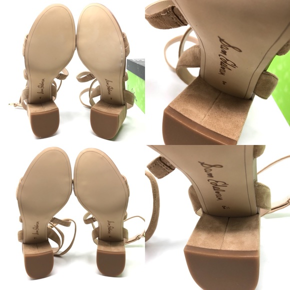 Sam Edelman Sammy Block Heel Sandals Camel Suede - Picture 8 of 8